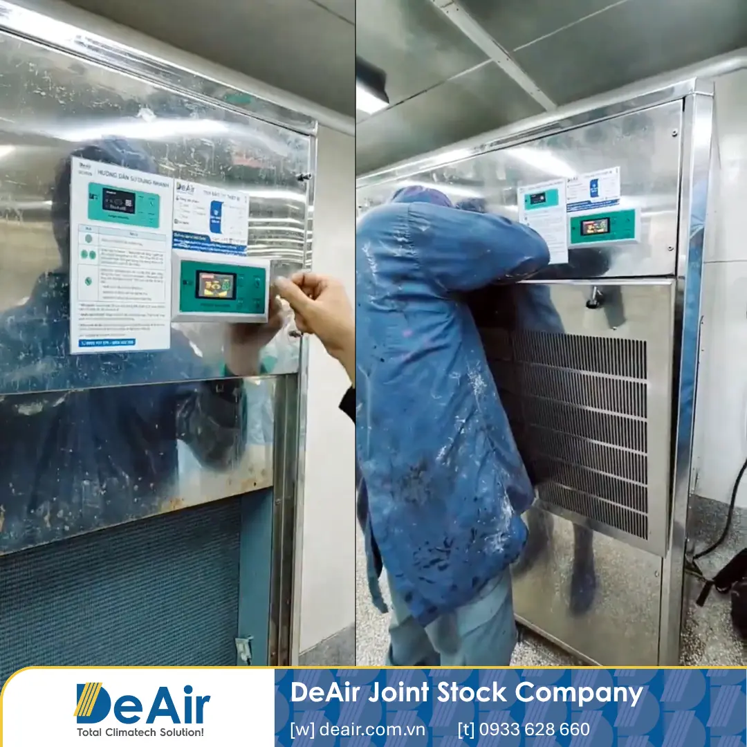 Bàn Giao Lắp Đặt Máy Hút Ẩm Heat-Pump Vỏ Inox DeAir.RE-600H Cho Nhà Máy Thủy Sản Tây Ninh: Giải Pháp Thi Công Linh Hoạt Cho Vị Trí Đặc Thù