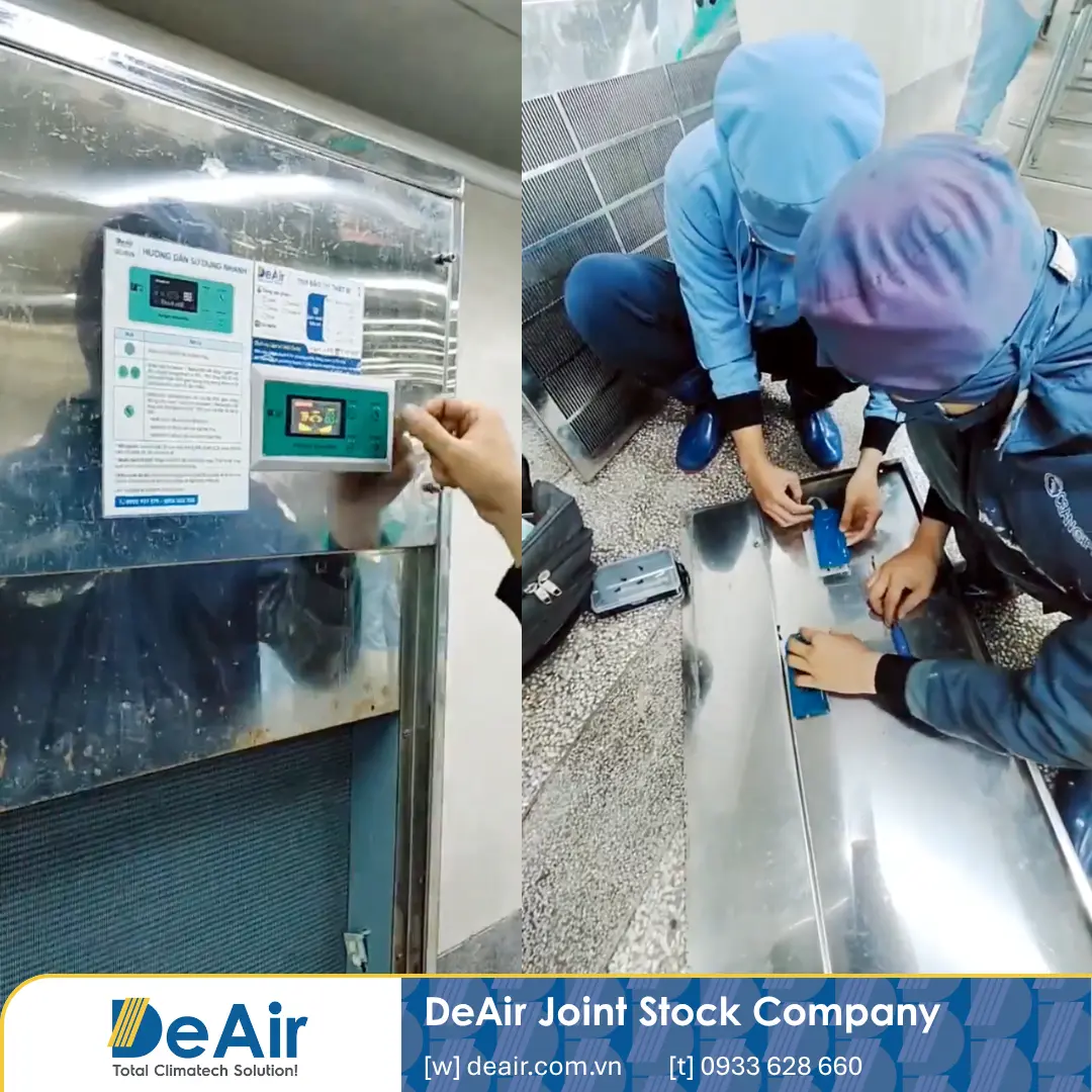 Kỹ sư DeAir đang lắp ráp máy hút ẩm DeAir.RE-600H inox