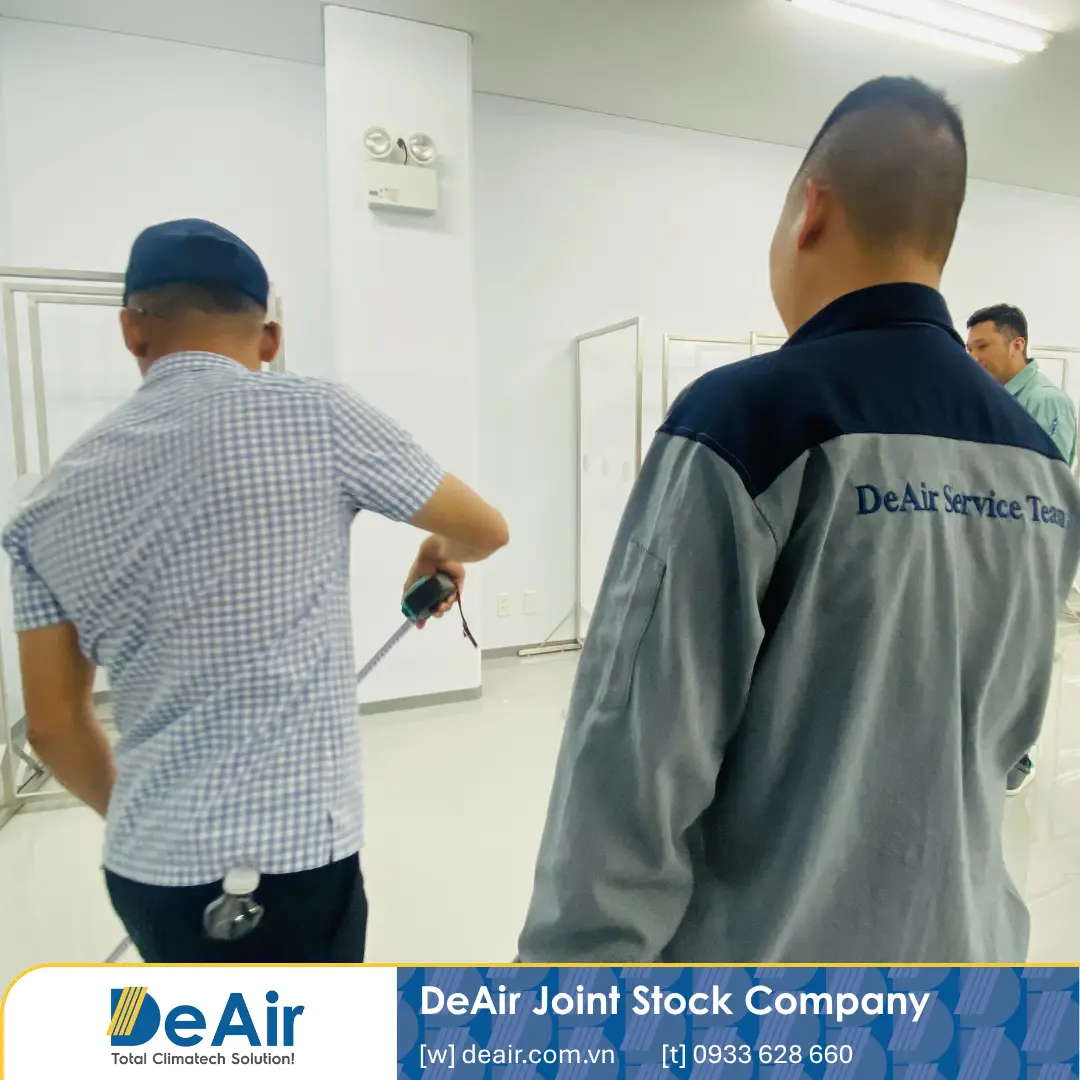 DeAir engineering team conducting site audit of cleanroom HVAC loops