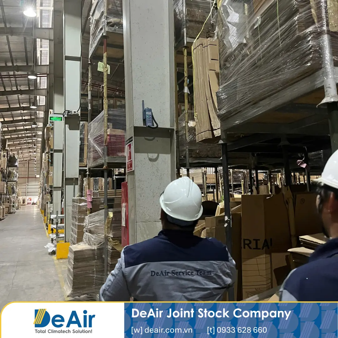 Measuring humidity at various locations in the warehouse