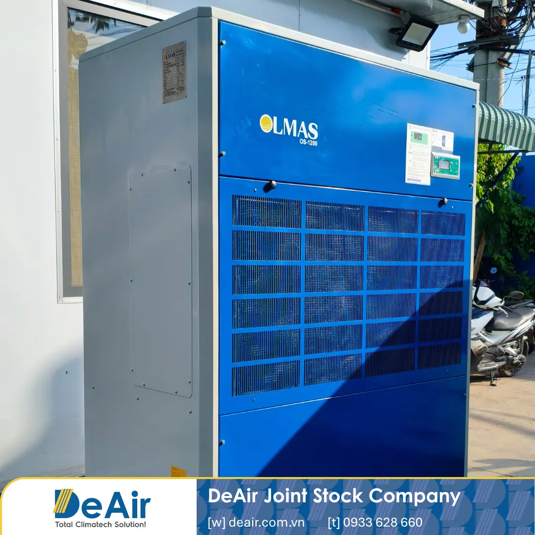 Máy hút ẩm công nghiệp Olmas OS-1200 góc nhìn nghiêng