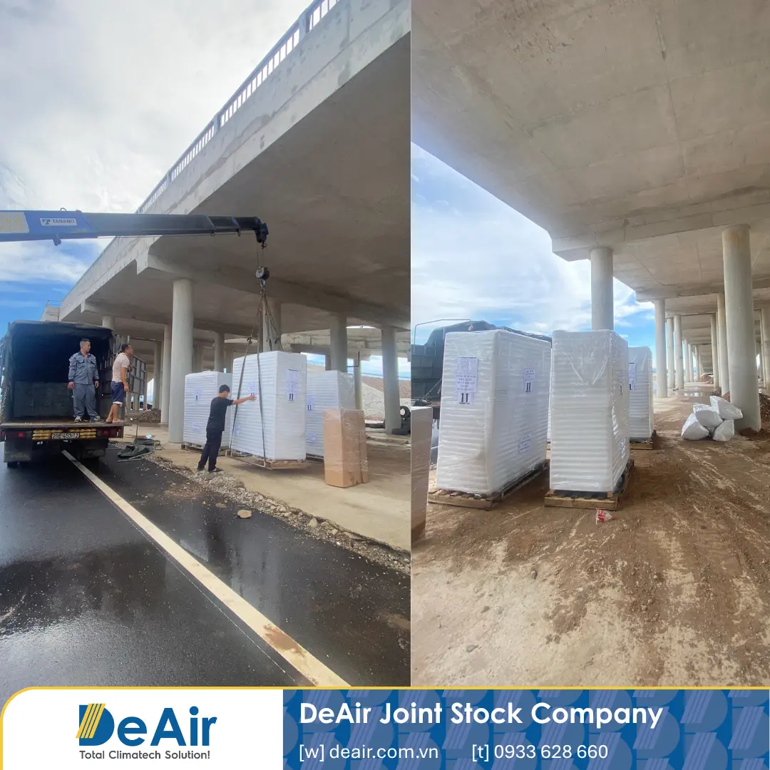 Unloading dehumidifier with specialized forklift