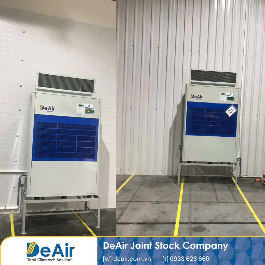 Overview of the warehouse after installing DeAir.RE-600 dehumidifiers