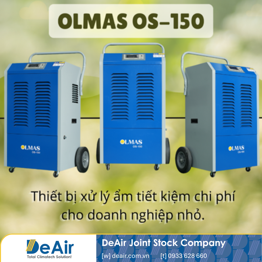 Olmas OS-150 dehumidifier controls humidity optimally