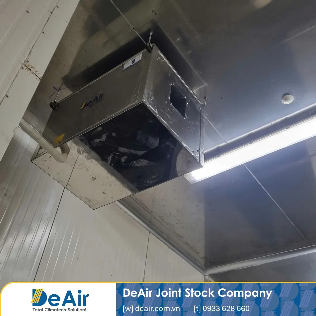 Case Study: Cold Storage Dehumidification Solution for VS Food with DeAir.RE-150CL Stainless Steel Ceiling-Mounted Unit