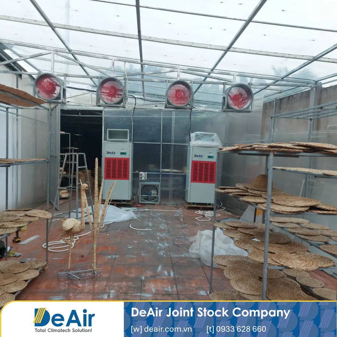 Drying room operating during testing without sunlight