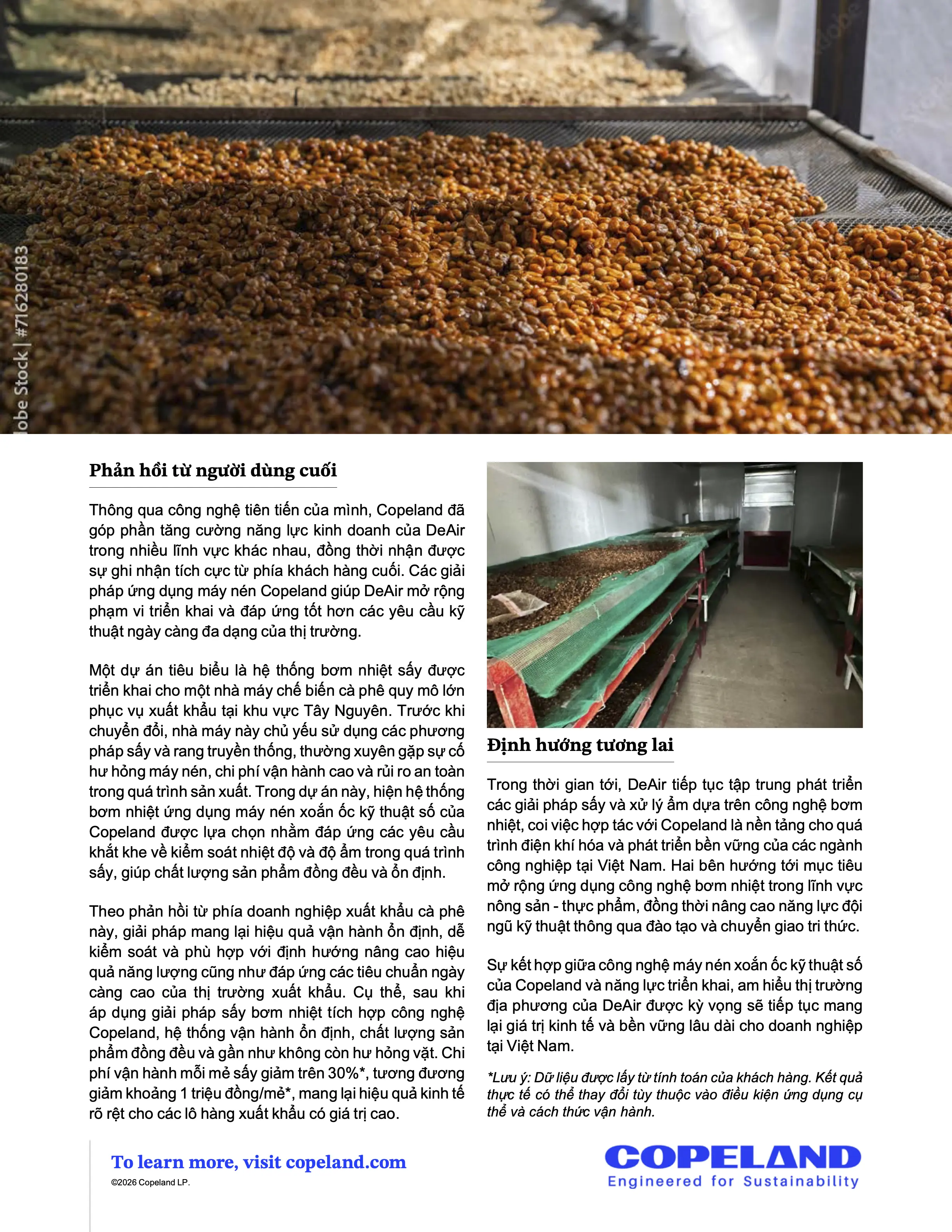 Positive feedback from the Central Highlands coffee factory client