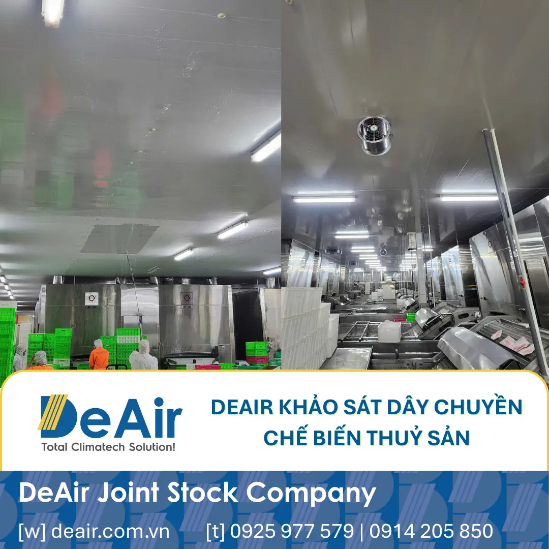 Surveying the processing line at the factory. Cold and wet environments require specialized air handling solutions.