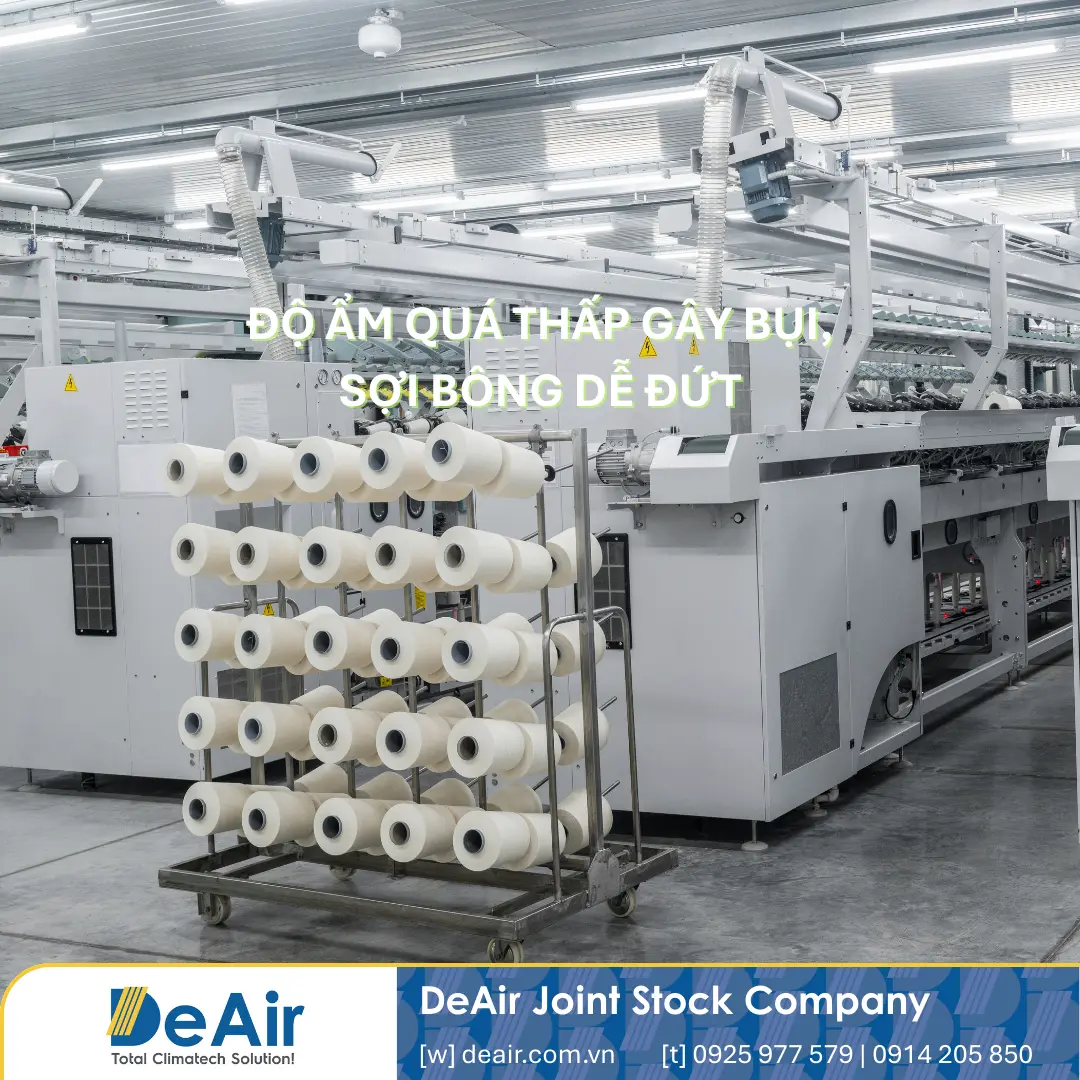 Fiber breakage and excessive dust generation when factory humidity is too low.