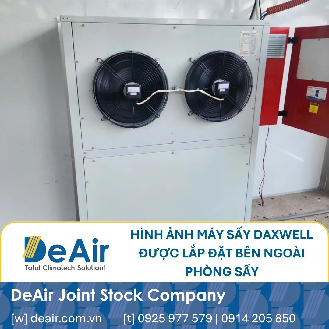 Daxwell DX-600M heat-pump coffee dryer installed next to the drying room.