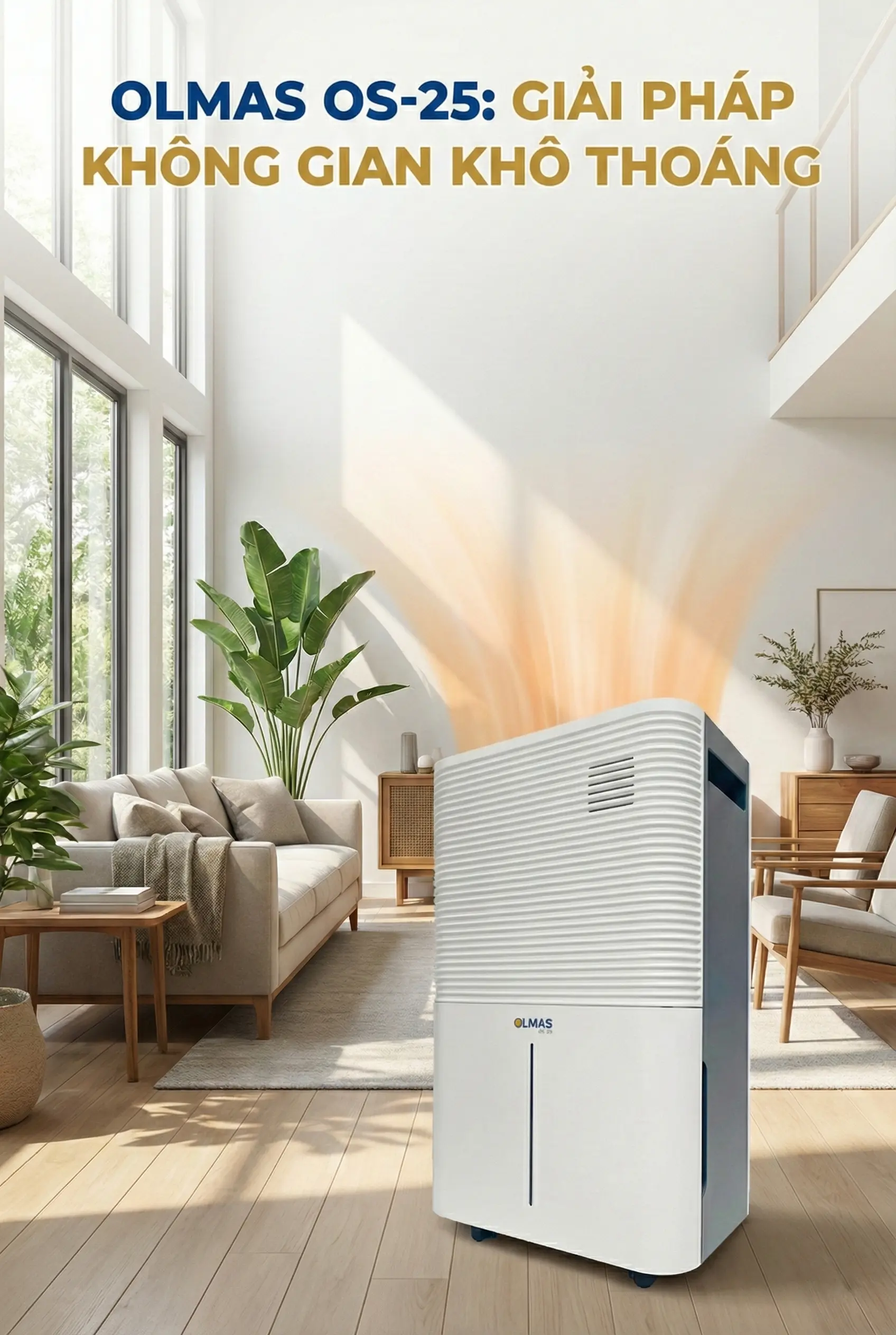 Máy hút ẩm gia đình Olmas OS-25 kiểu dáng sang trọng