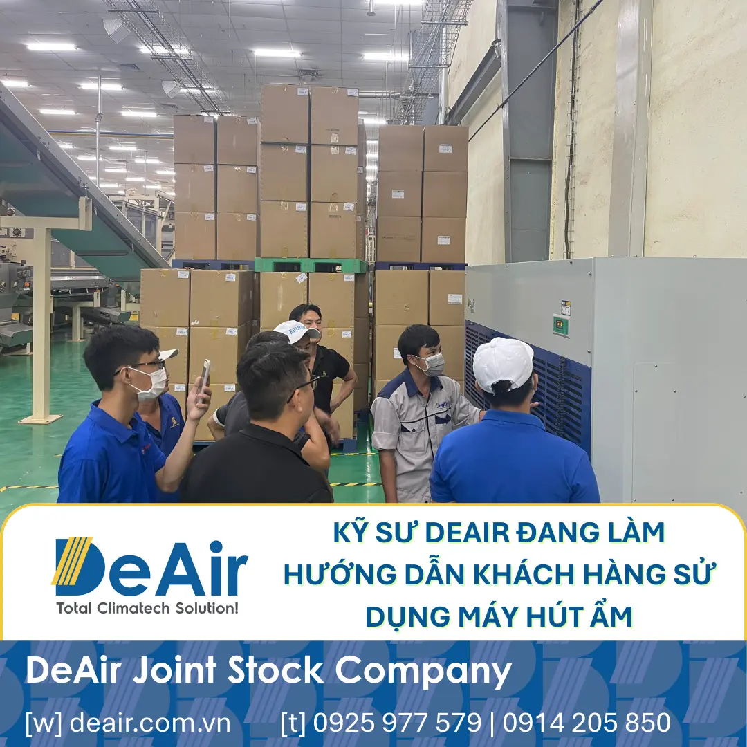 DeAir engineer guiding operation and maintenance of the dehumidification system for a client.