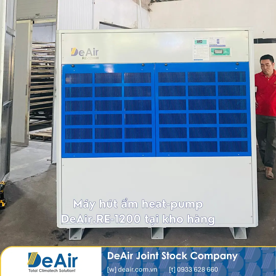 Hệ thống máy hút ẩm công suất lớn DeAir.RE-1200 bảo vệ kho thành phẩm bánh kẹo