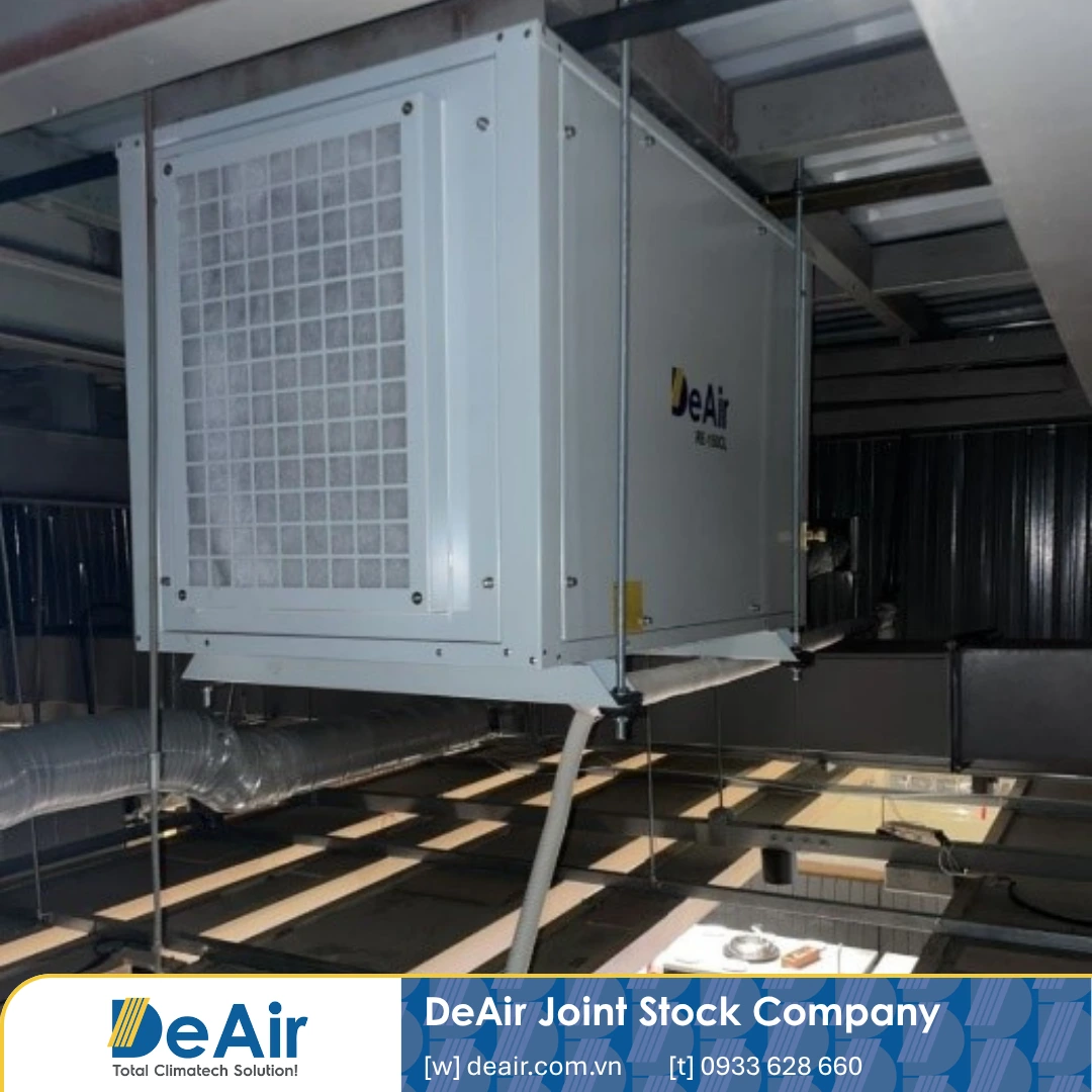 Ceiling suspended dehumidifier for restaurant