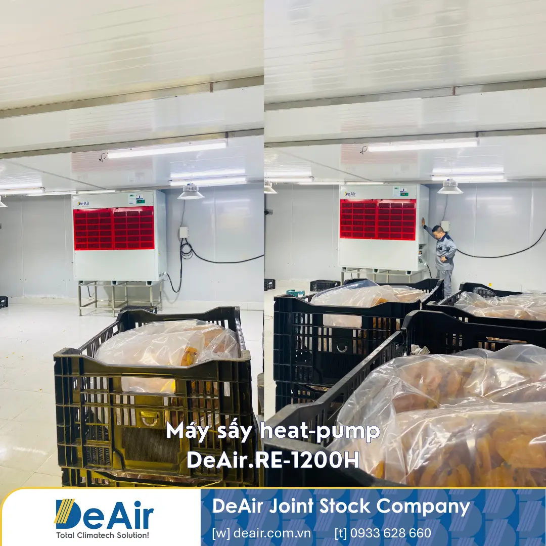 Máy sấy/hút ẩm chịu nhiệt DeAir.RE-1200H hỗ trợ kiểm soát nhiệt và ẩm trong kho bảo ôn