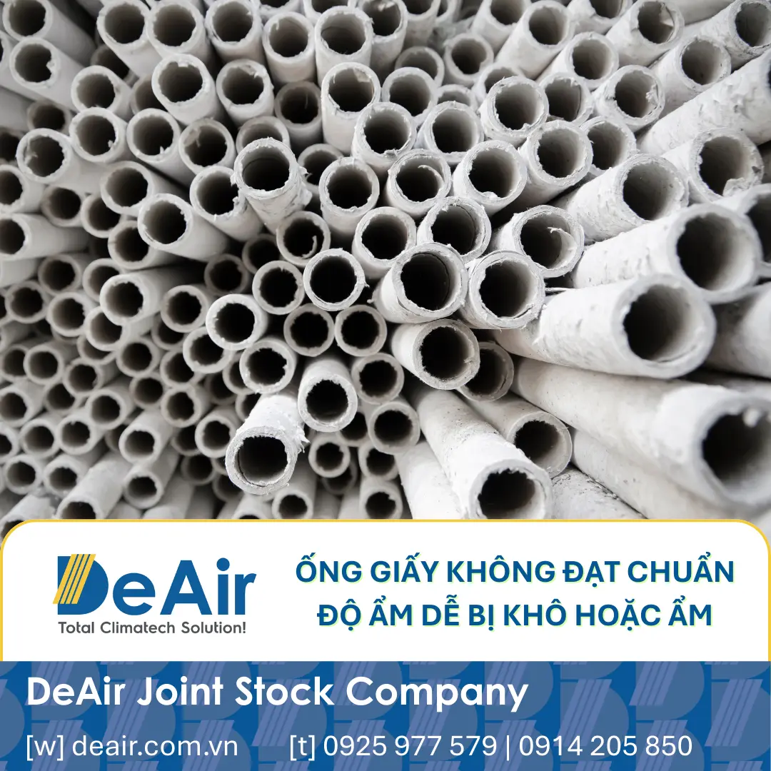 Paper tubes deformed and delaminated due to uncontrolled high-heat drying.