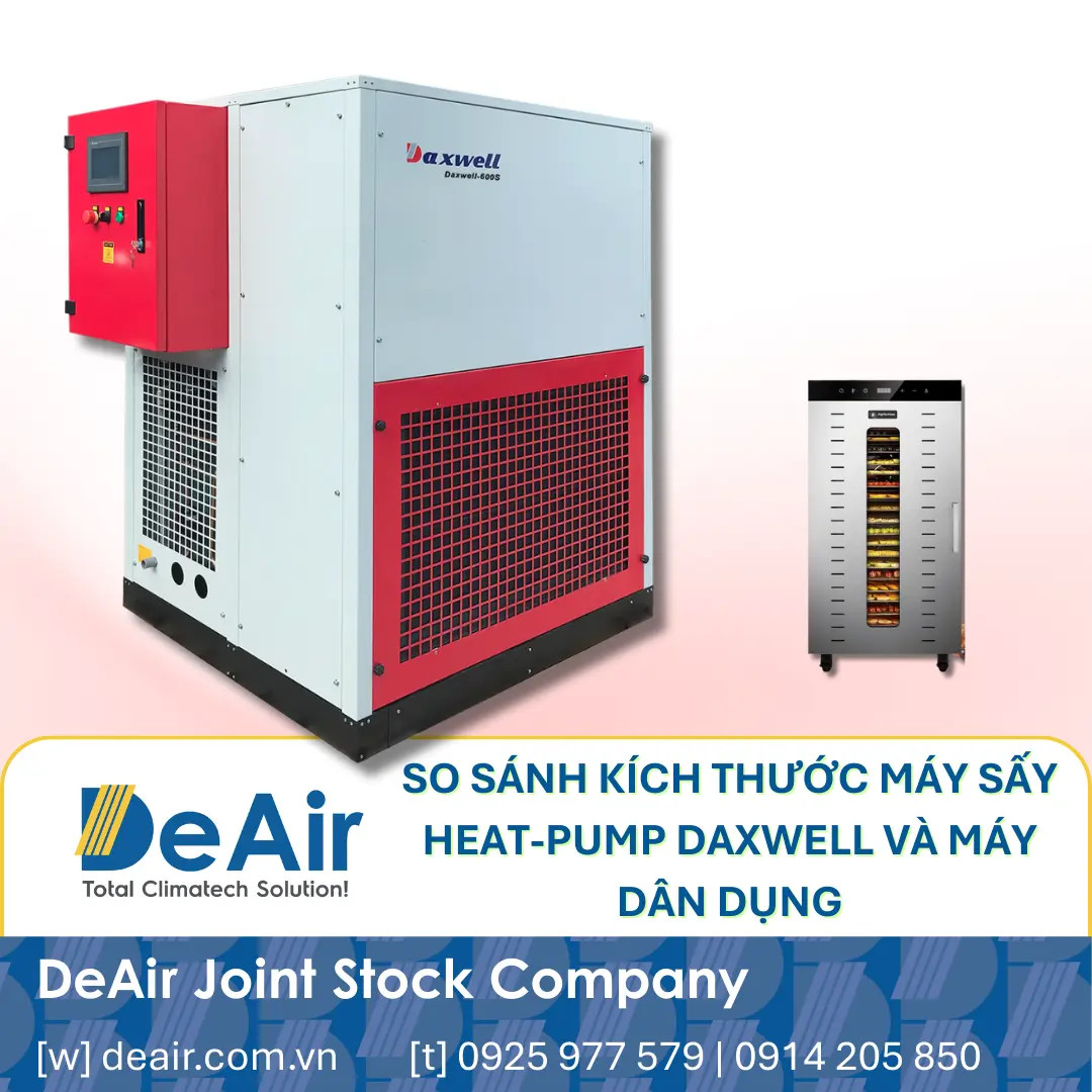 Comparing the size of the Daxwell industrial dryer (right) and a residential dryer (left).