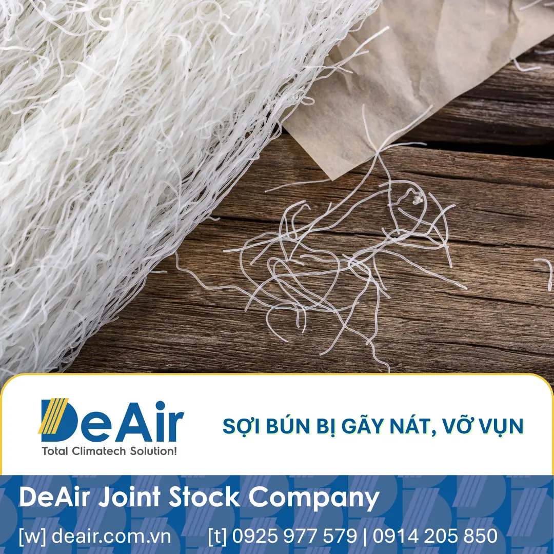 Hình ảnh minh họa sợi bún phở khô bị gãy nát, vỡ vụn