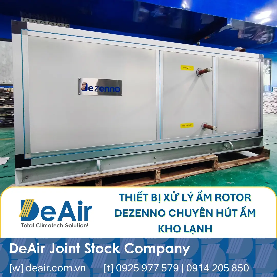 Dezenno Rotor Dehumidifier specialized for cold storage and low-temperature processing rooms.