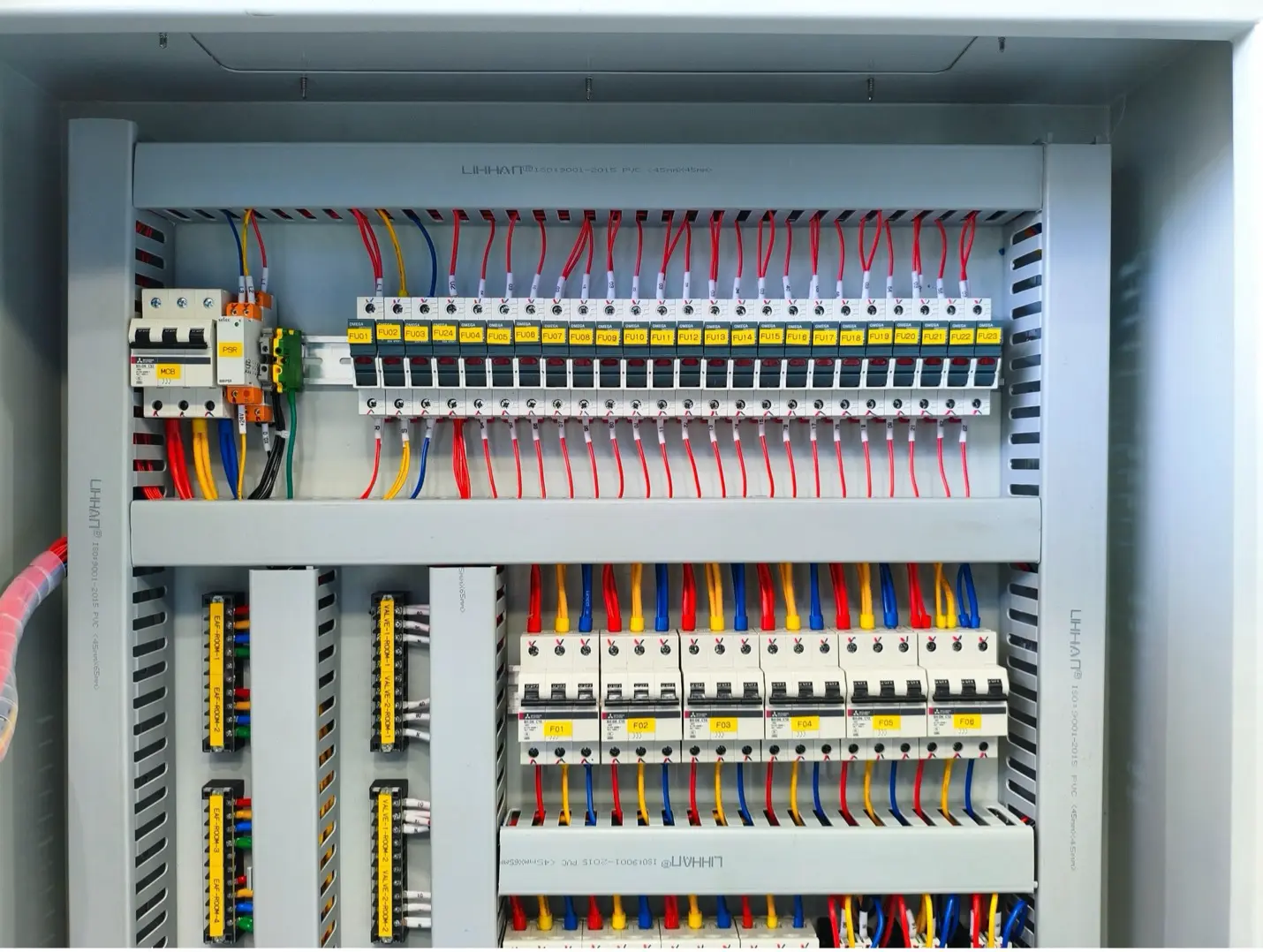 Standardized industrial electrical cabinet systems designed and assembled by DeAir