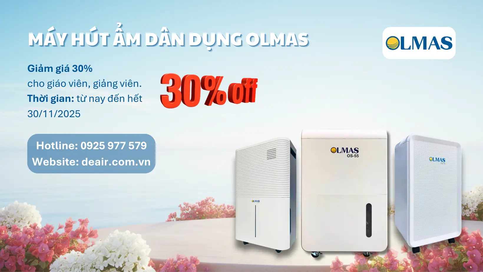 [DEAIR HONORS 20/11] Shocking Sale up to 30% Off Olmas Dehumidifiers for Teachers & Lecturers