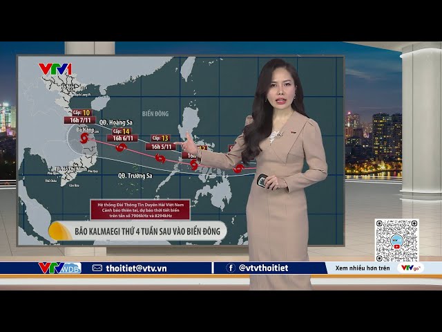 Weather forecast broadcast warning of increased storms and high humidity.